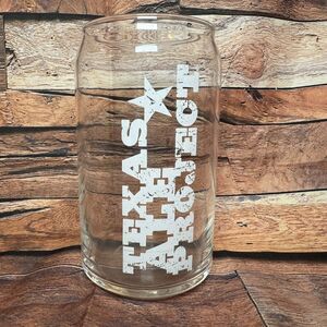 Texas Ale Project Logo Craft Beer Can Shaped Drinking Glass Bar Man Cave Decor